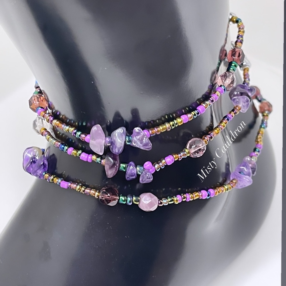 Amethyst Crystal Anklet